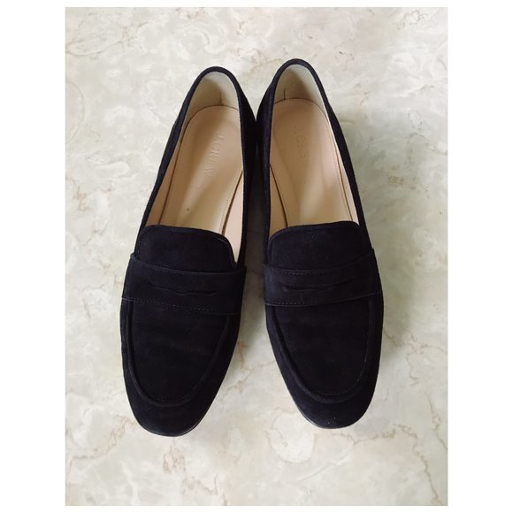 J. Crew Shoes J Crew Black Suede Loafers Made In Italy Sz 8 Poshmark